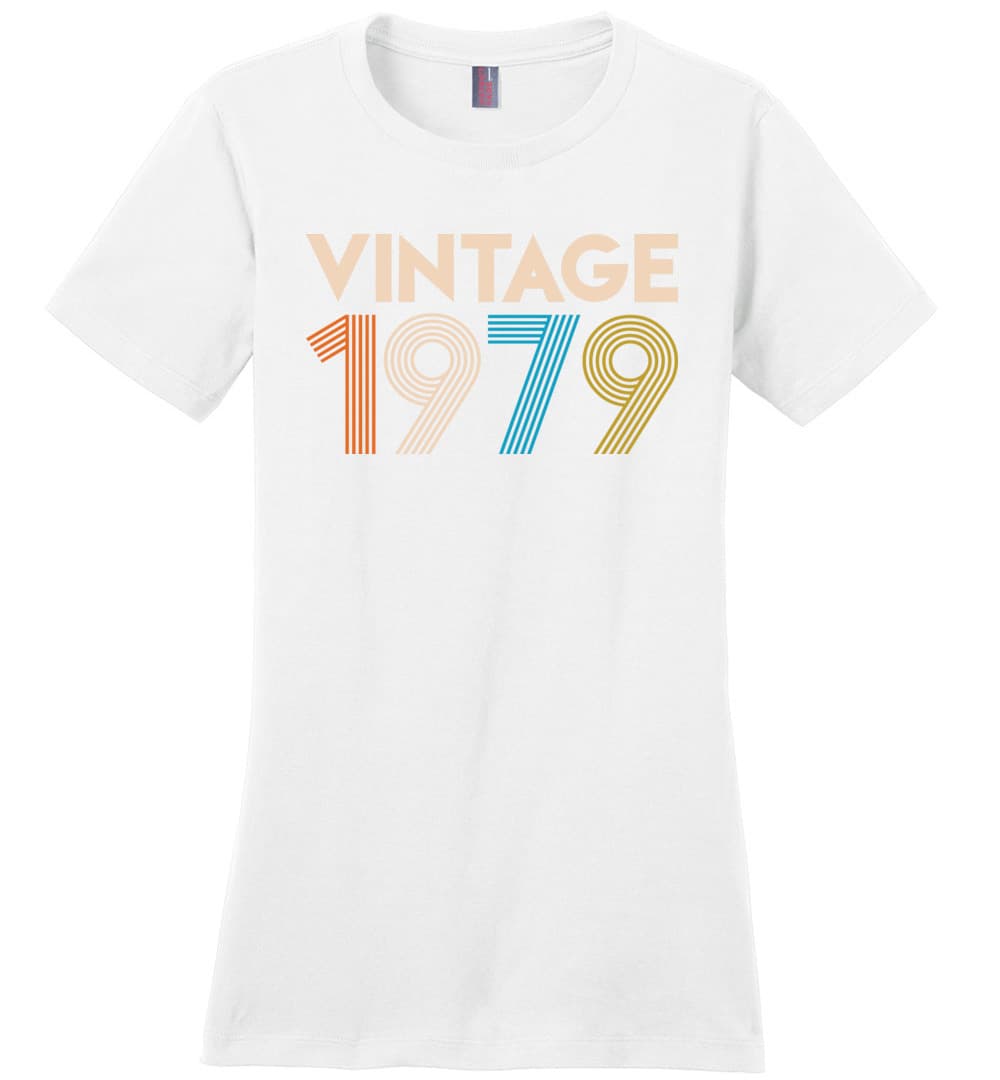 Birthday Shirt Gift Ideas For Women Vintage 1979 Black 0